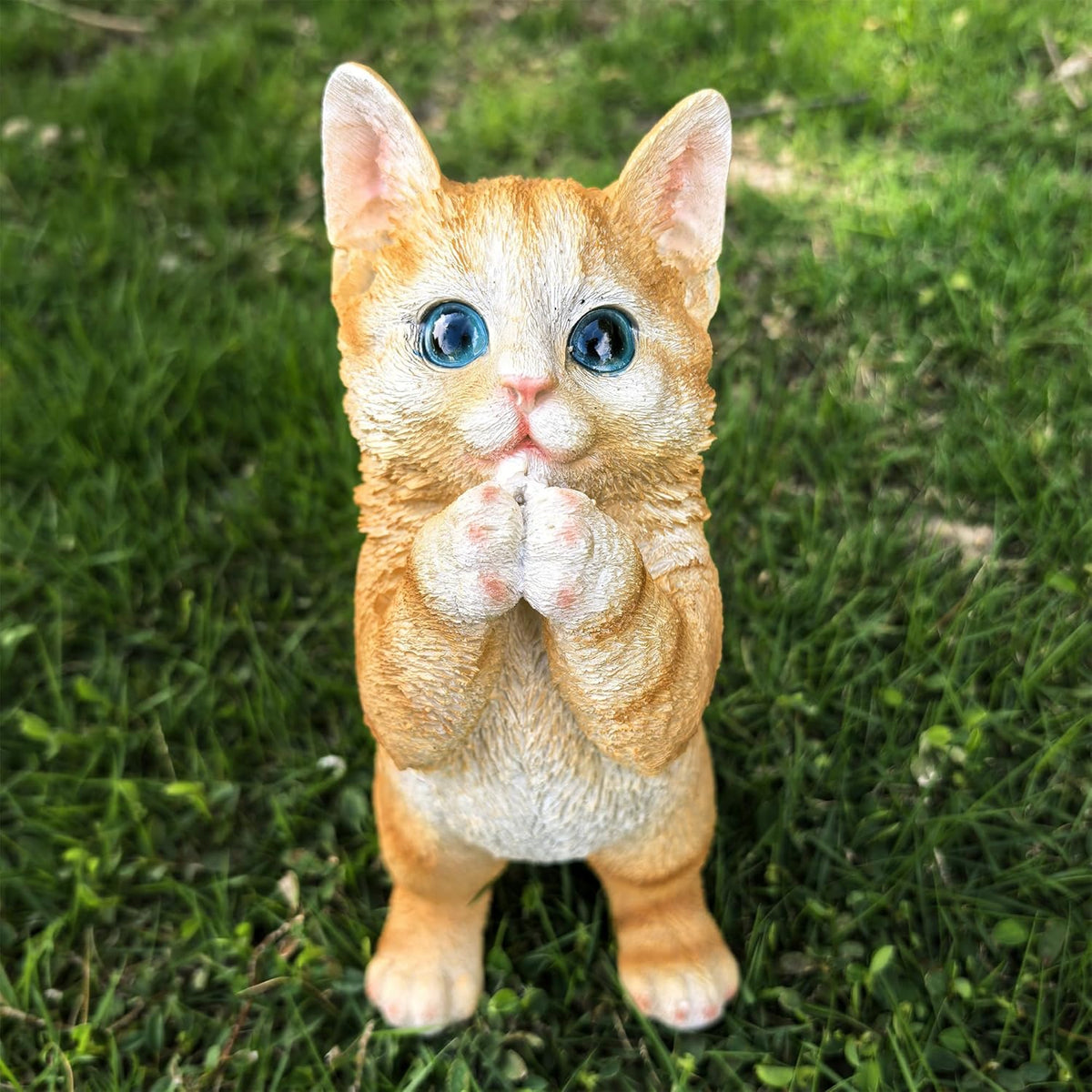Garden Cat Statue Decorative Outdoor,Fairy Art Yard Décor Figurine for Patio Lawn, Pets Statue