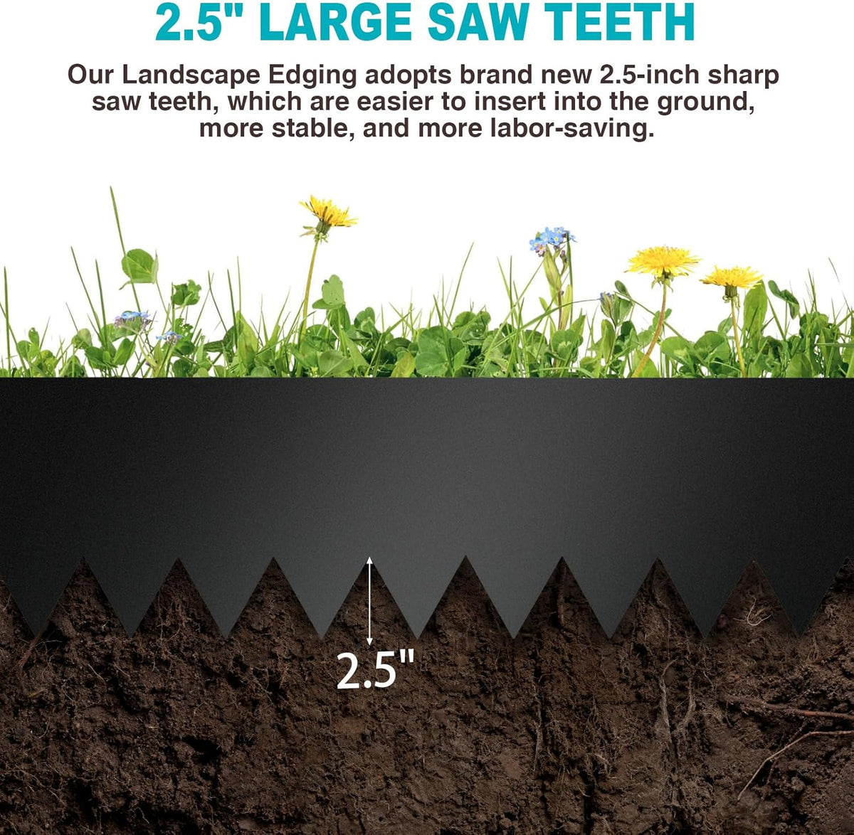 6 Inch Metal Landscape Edging, 6 Pack Heavy Duty Galvanized Steel Garden Edging,Steel Landscape