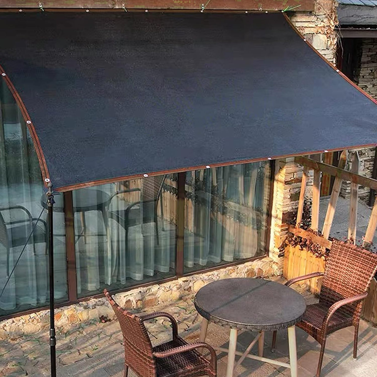 winemana 50% Black Shade Cloth, 14 x 20 FT Durable Mesh Tarp with Grommets, Garden Sunblock Shade