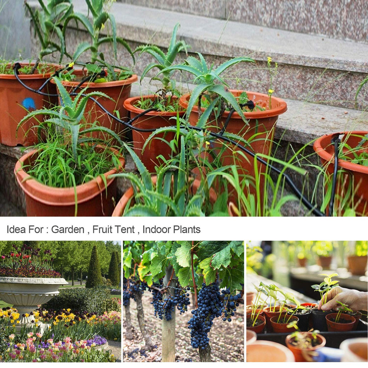 Flantor Drip Irrigation Kit, Drip Irrigation System for Garden with 1/4" Irrigation Tubing DIY