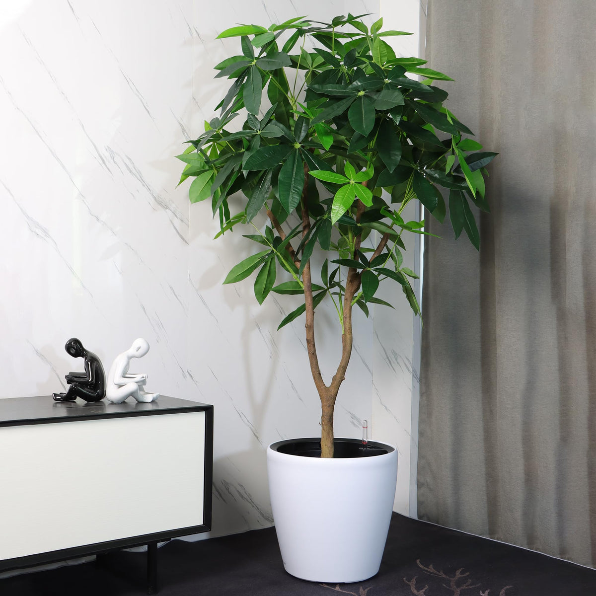 Dexceder 15x14 Self Watering Planter with Wheels (White Matte)