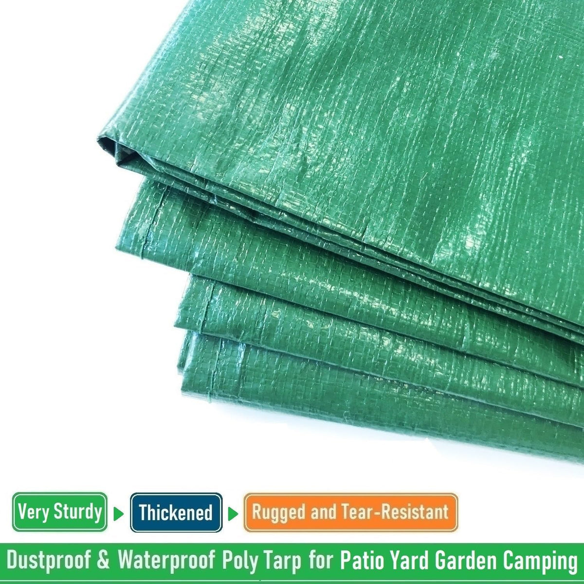 2-Pack 7x7ft Yard Garden Leaf Tarp 4 Handles Waterproof Tarps for Sandbox Cover,Lawn Debris,Yard