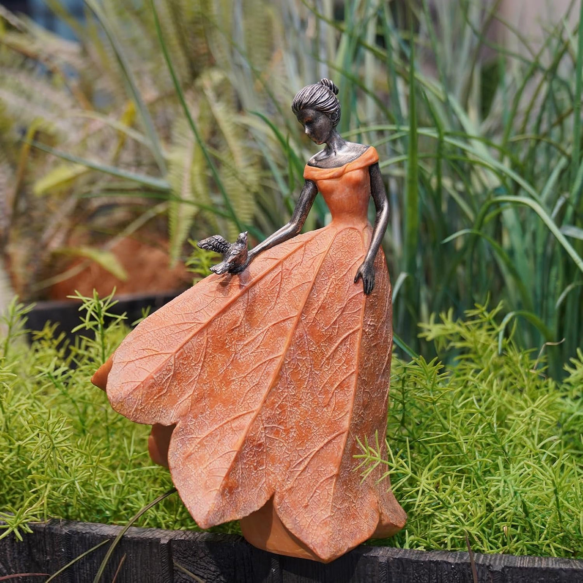Guichifun Fairy Statue Collection Home Decoration - Orange Leaf Angel Girls Resin Fall Decor for