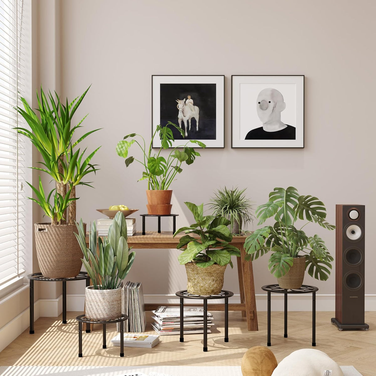 Metal Plant Stand Indoor Outdoor,Indoor Plant Stands for Patio Rust Proof,Heavy Duty Flower Pot