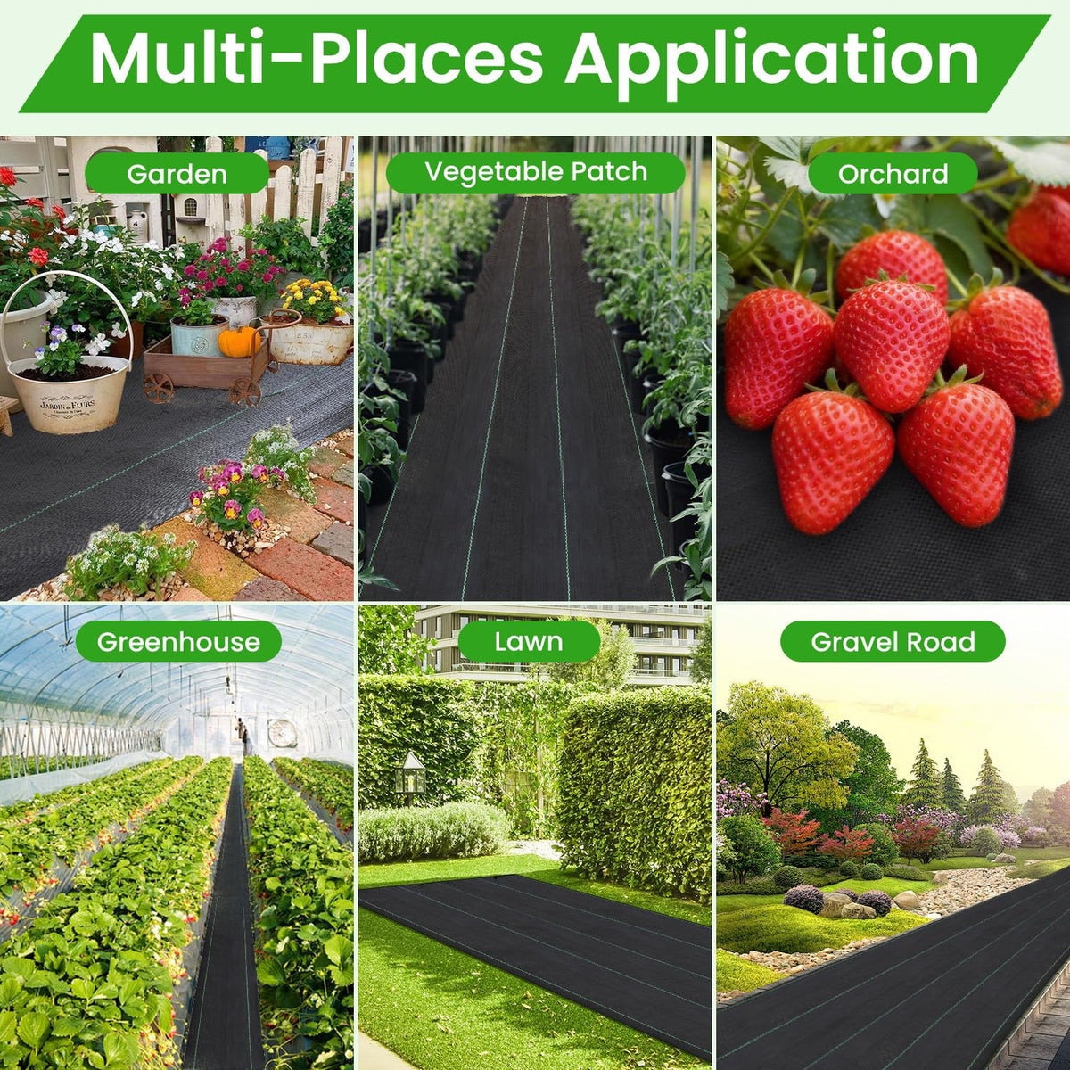 Weed Barrier Fabric, 6x300ft Landscape Fabric, 3.2oz Heavy Duty Durable Woven Geotextile Fabric