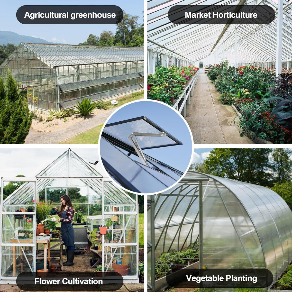 Auto Roof Vent Opener 2PCS Greenhouse Automatic Vent Window Opener Greenhouse Accessories Solar