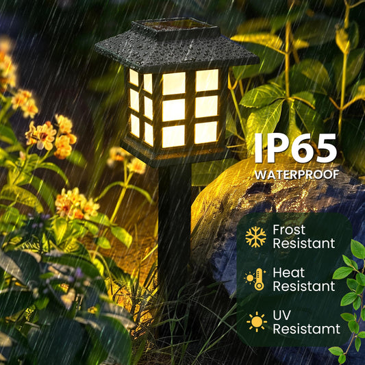 GIGALUMI Solar Lights Outdoor Waterproof 12 Pack, LED Garden Decor