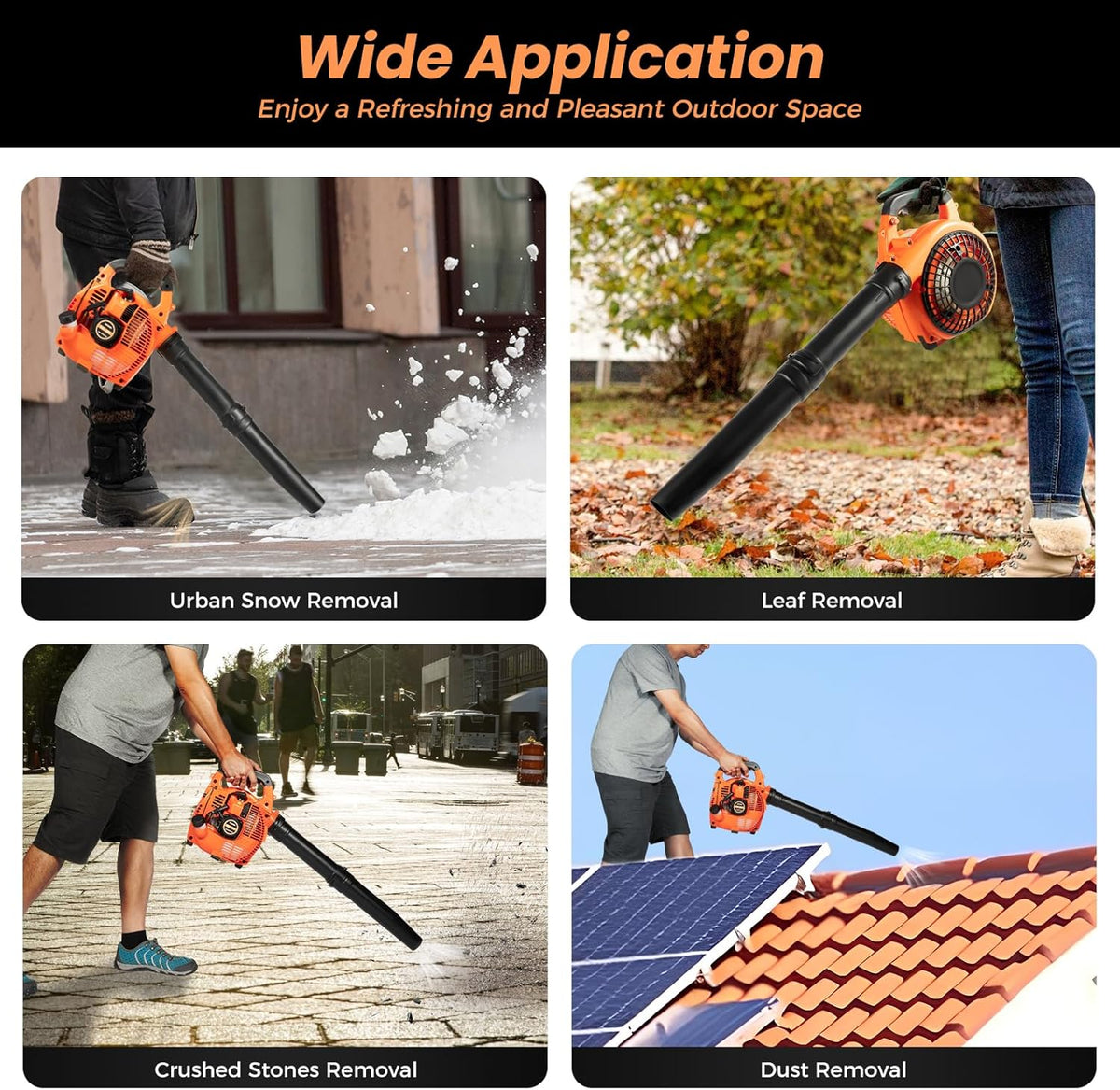 Gas Leaf Blower 25.4cc 2-Cycle Handheld Leaf Blower Gas Powered, Gasoline Blower for Lawn Care