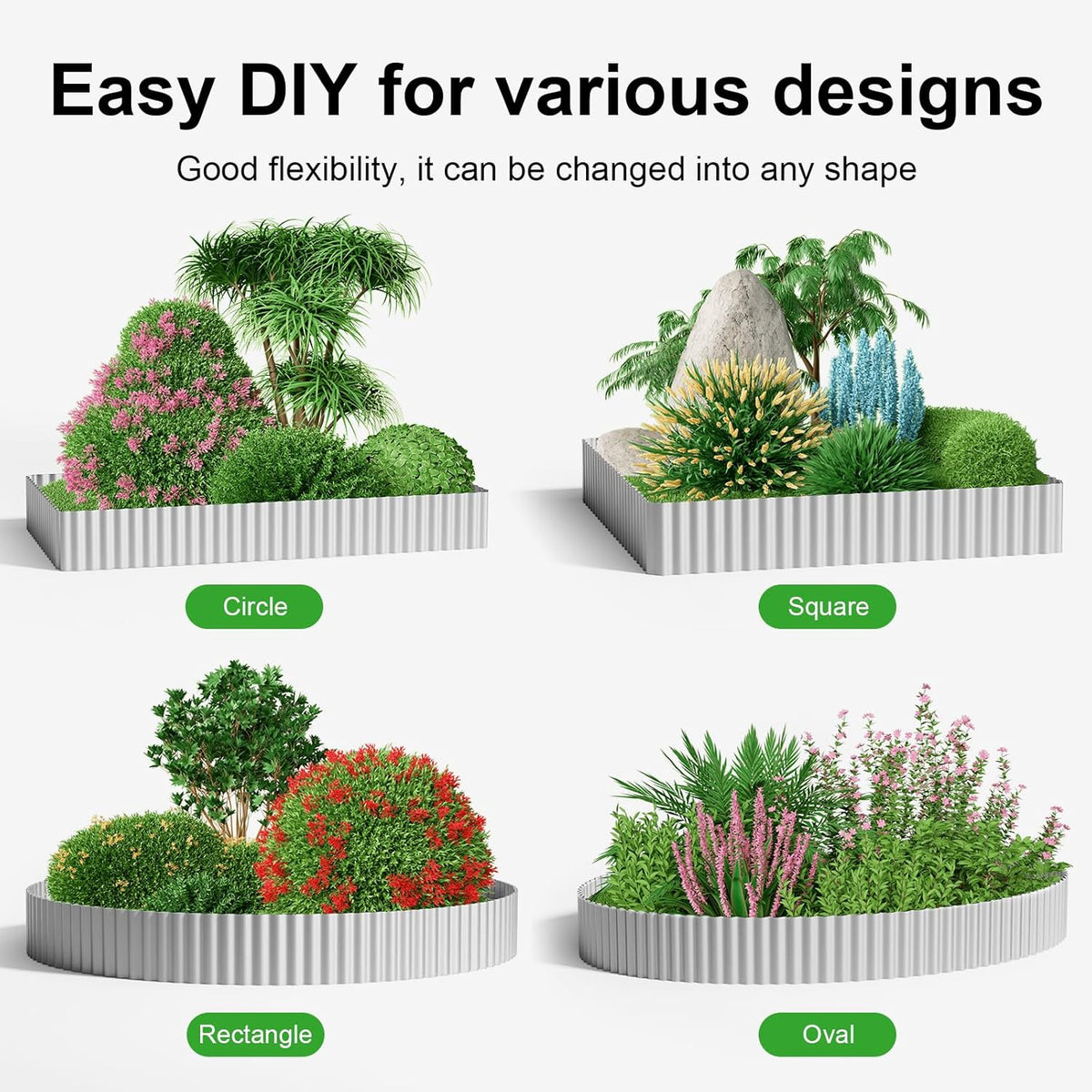 Land Guard Corrugated Garden Edging Border,12" x 50' Landscape Paver Edging, Tall Landscape Edging