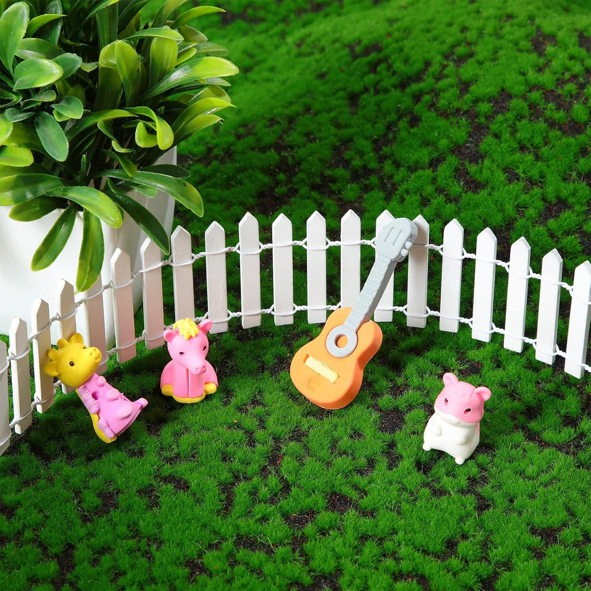 Kigley 6 Pcs 40 Inch Fairy Fence Wood Miniature Garden Picket Fence Decorations for DIY Plant Pot