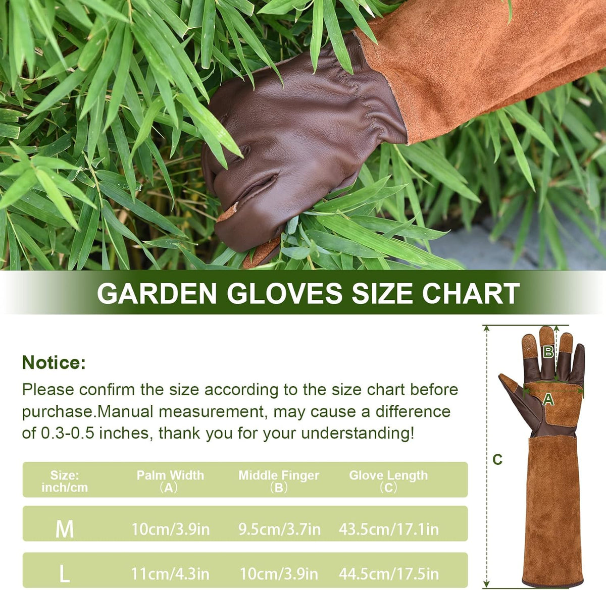 Long Gardening Gloves for Women Thorn Proof,Rose Pruning Cowhide Leather Garden Gloves for Cactus