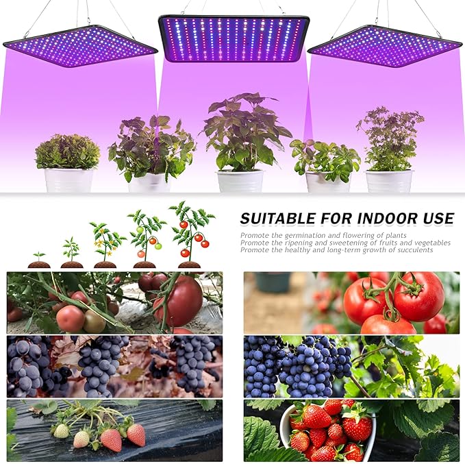 Grow Light for Indoor Plants - SERWING 200W LED Grow Light Full Spectrum, Plant Growing Lamp for