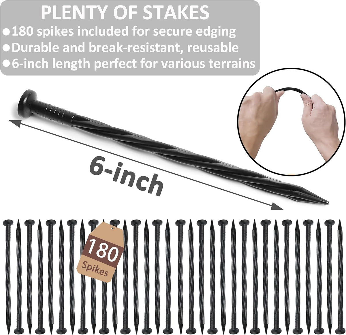 4 inch Tall Landscape Edging Kit 100FT Garden Edging with Spikes for Lawn Edging and Flower Beds