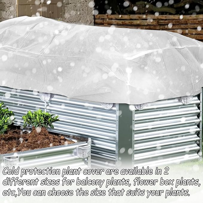 Rectangular Plant Cover Frost Big Size for 4×3×1FT Non Woven Fabric Garden Bed Cover with Zip