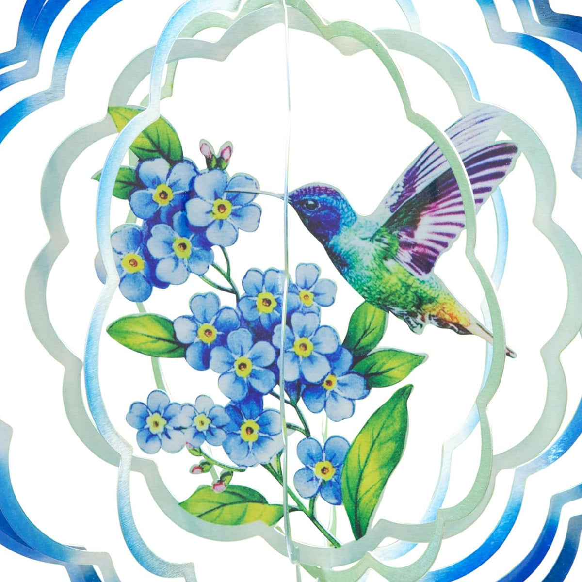 VP Home Floral Hummingbird Wind Spinner - Metal Outdoor Wind Spinners for Yard and Garden Decor