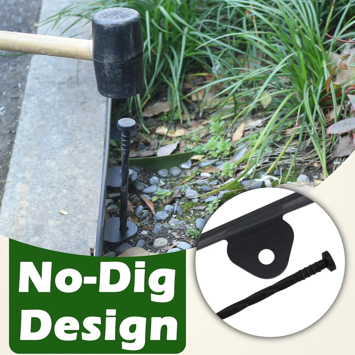 Gardzen Landscape Edging Kit, 20-Foot Long, 3-Inch Tall, No Dig Garden Edging Border for Flower