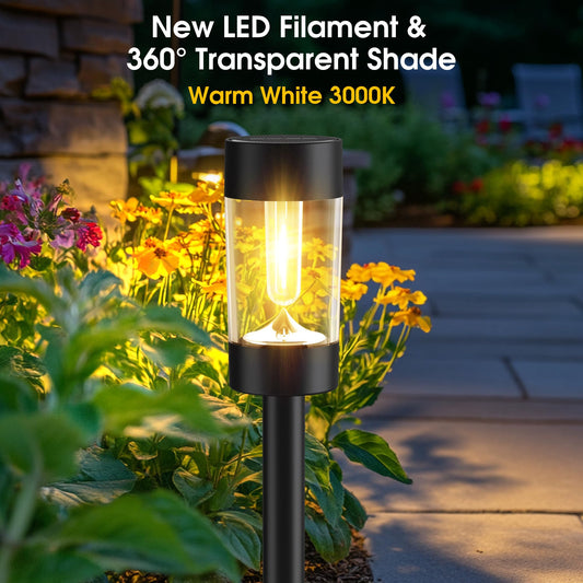 Eyrosa Solar Lights Outdoor, 12 Pack Waterproof Solar Landscape Lighting for Pathway Garden Yard