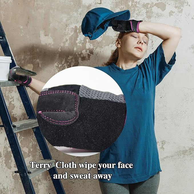 HANDLANDY Women Safety Work Gloves Utility Touch Screen Working Grip Glove for Yardwork Gardening