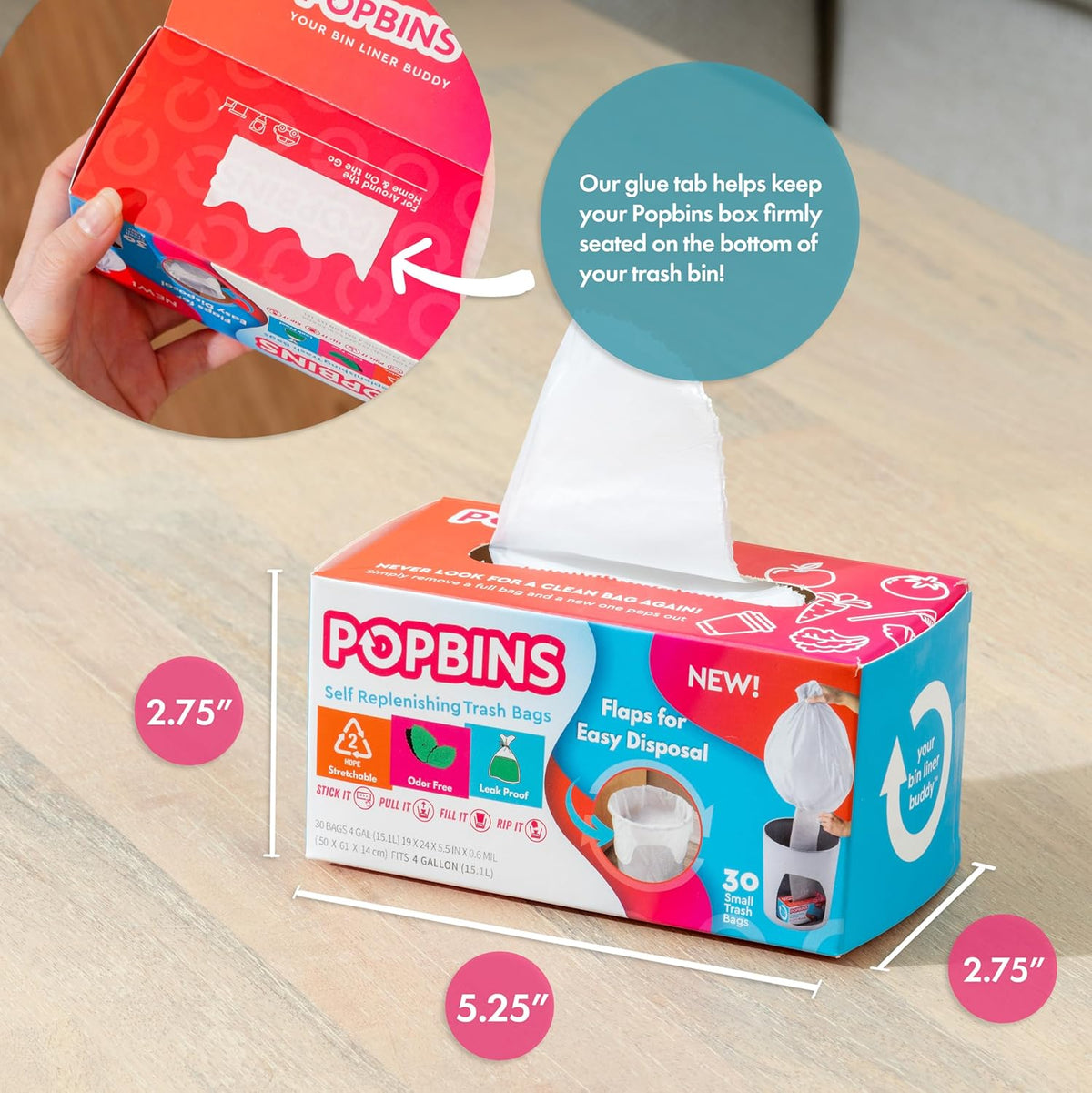 Trash Bags - Small Garbage Bags, Clear Trash Can Liners for Bathroom Bins, Bedroom, Office &