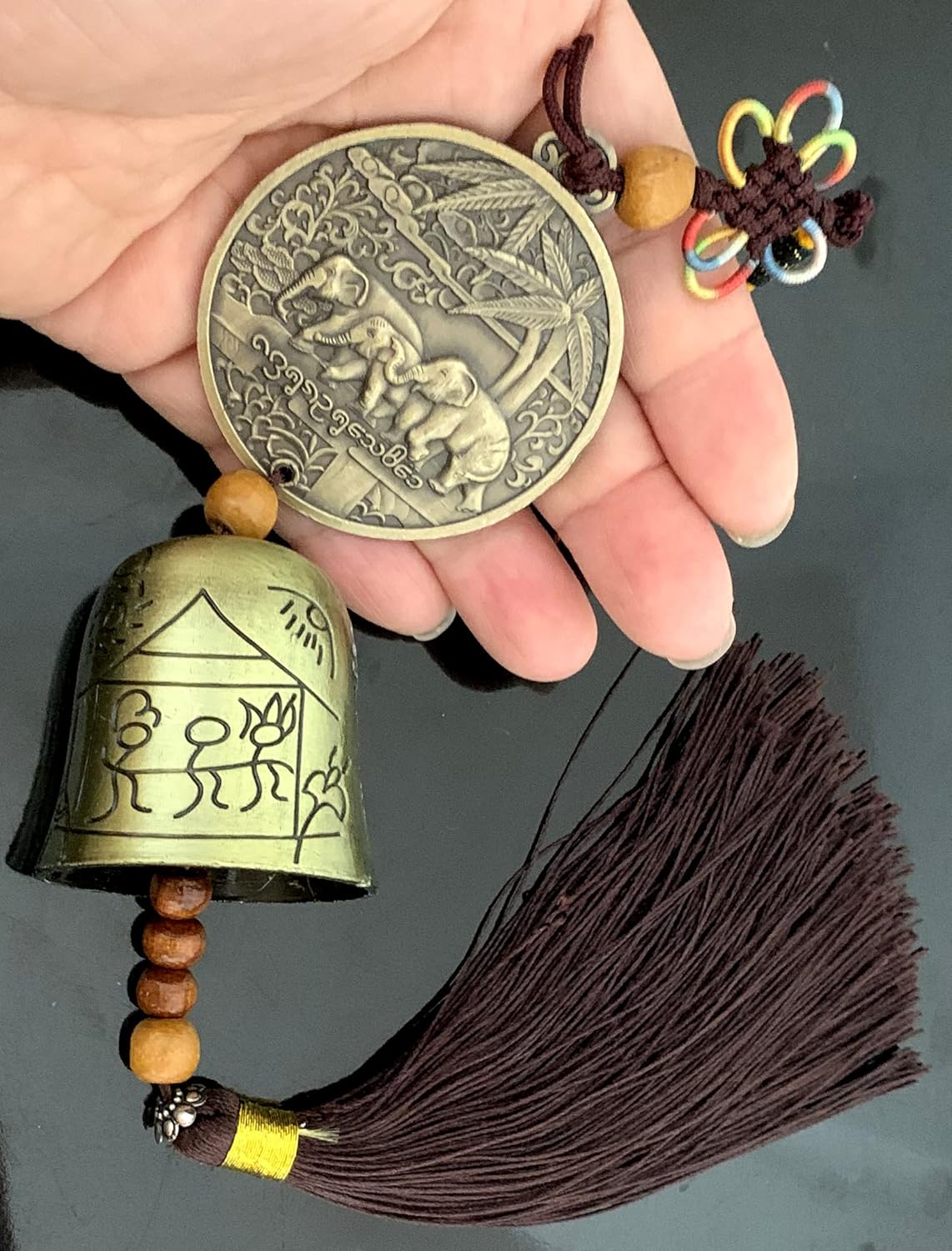 Traditional Lucky Feng Shui Wind Chime Bell Hanging Ornament Decoration for Protection Success