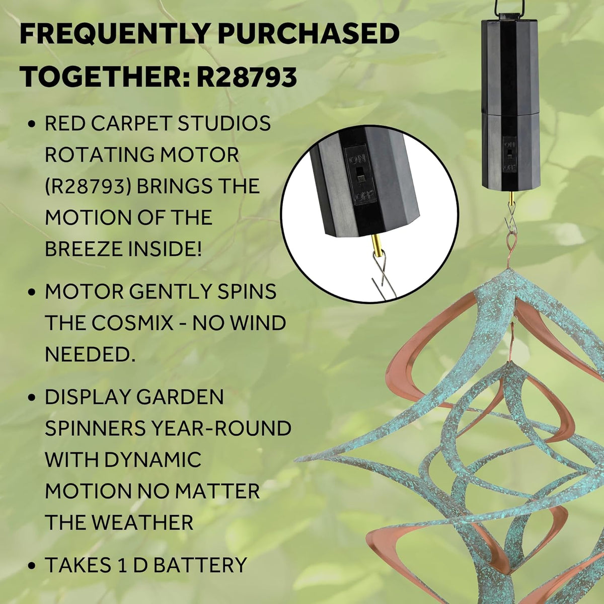Red Carpet Studios Deluxe Double Helix Cosmix Wind Spinner, 14-Inch, Patina and Copper