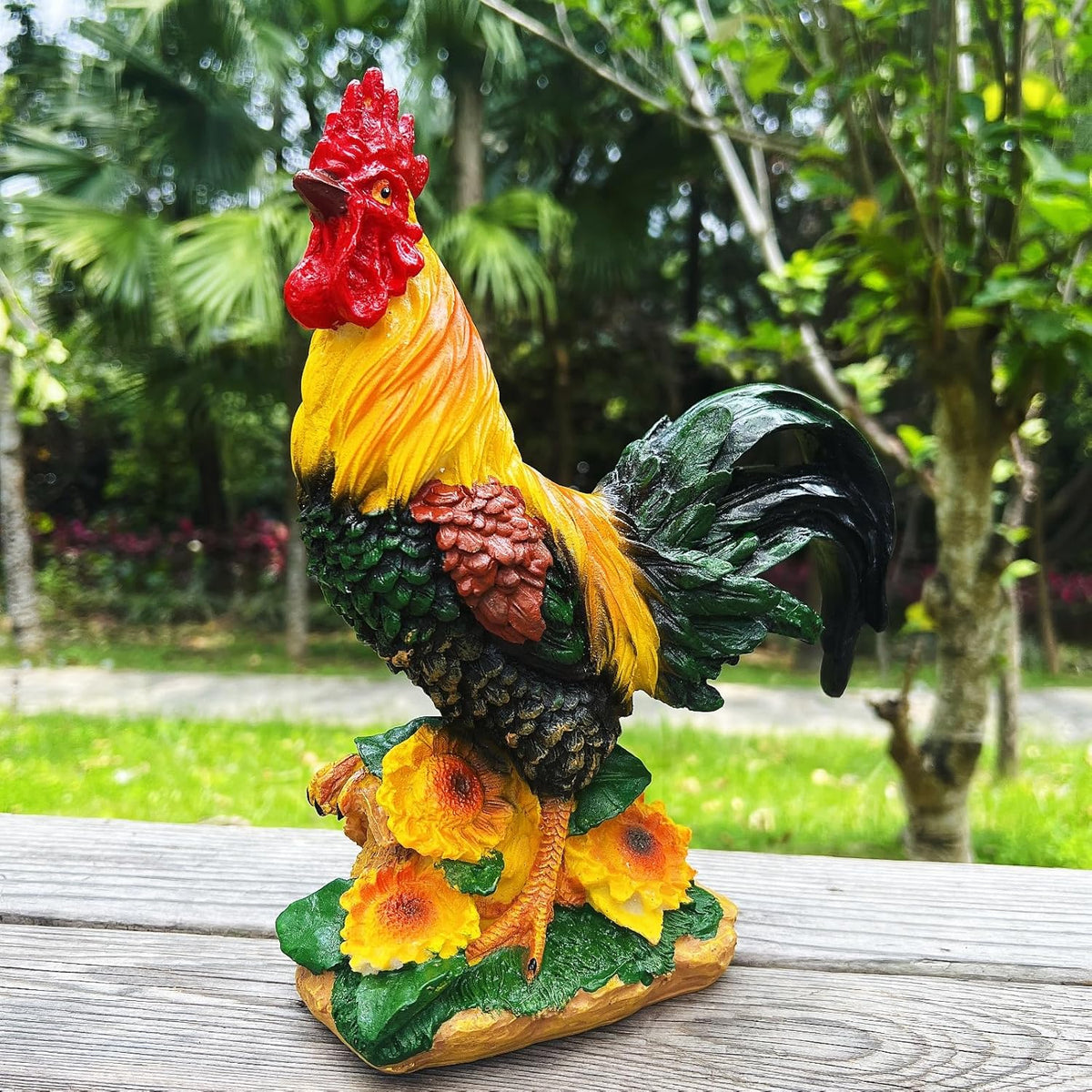 Rooster Garden Statue Decorations, Chicken Farm Animals Decoration, Yard Chicken Sculpture for
