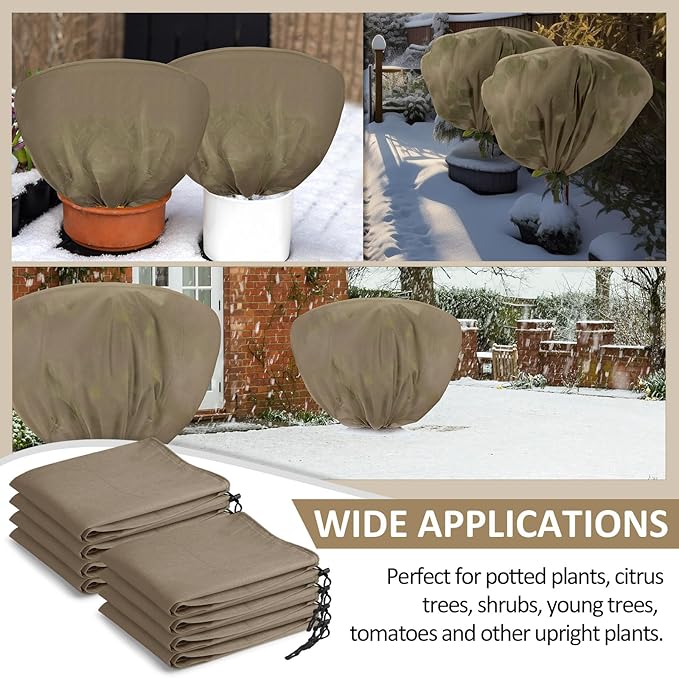 6 Pcs Winter Plant Covers Freeze Protection 39.4x23.6 Inch Horizontal Shrub Tree Rose Plant