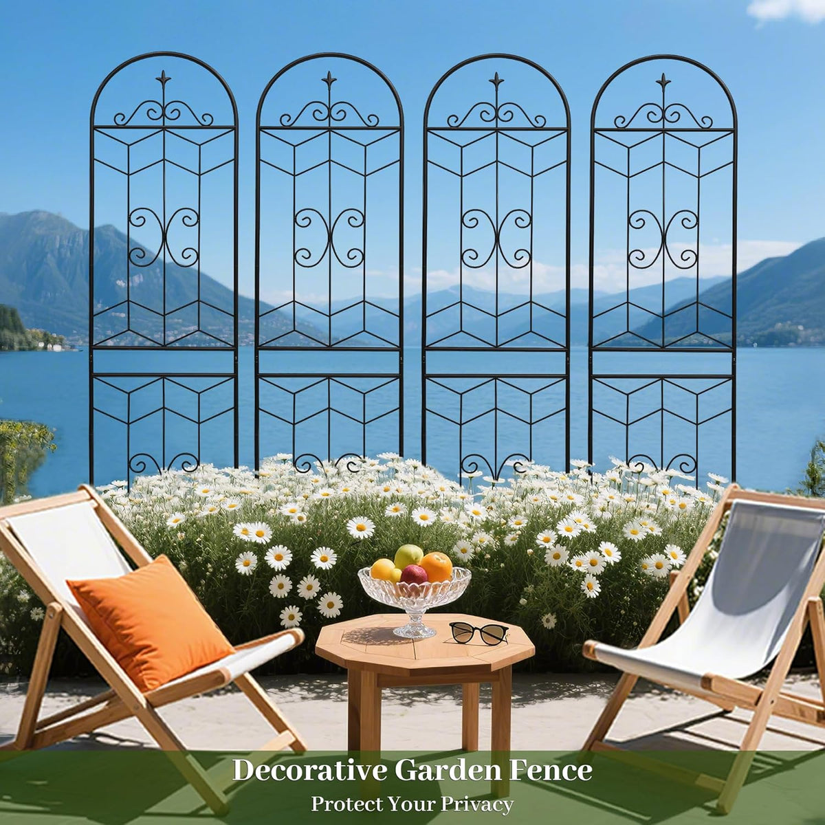 4 Pack Metal Garden Trellis 86.7" Tall Outdoor Climbing Plant Support for Roses, Flowers, Rustproof