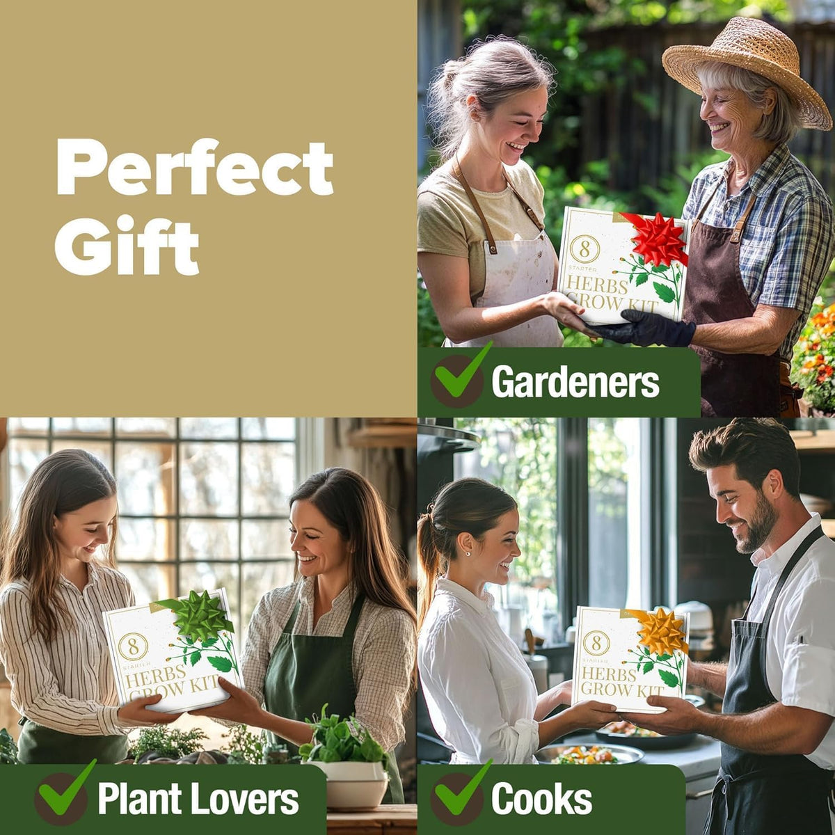HOME GROWN π£π₯ππ ππ¨π πππ₯π πππ§ 8 Herb Seeds Garden Kit, Complete Indoor Planter Gift