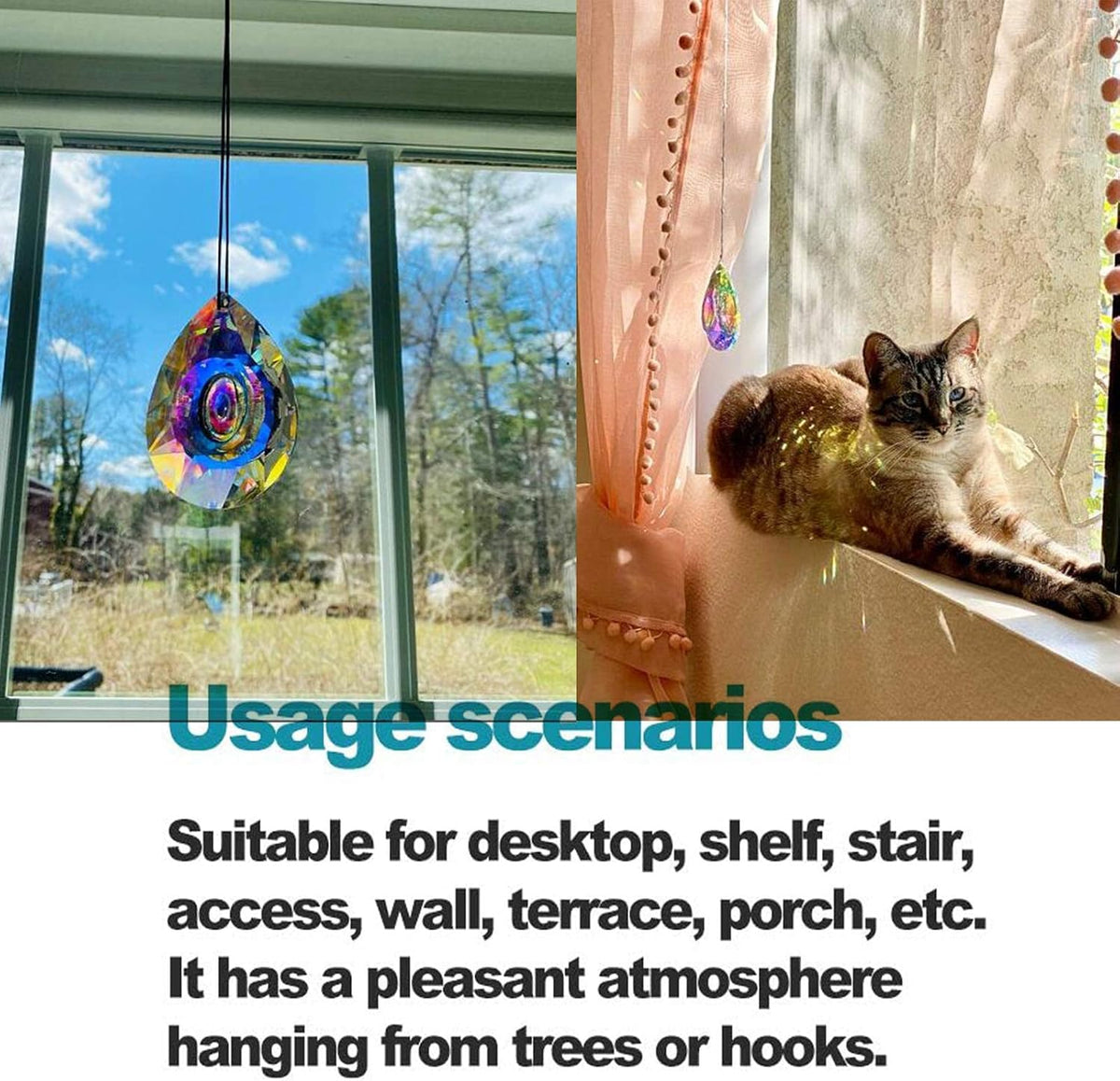 H&D HYALINE & DORA 89mm/3.5in Hanging Chandelier Crystals Prisms for Window Suncatchers Chandelier