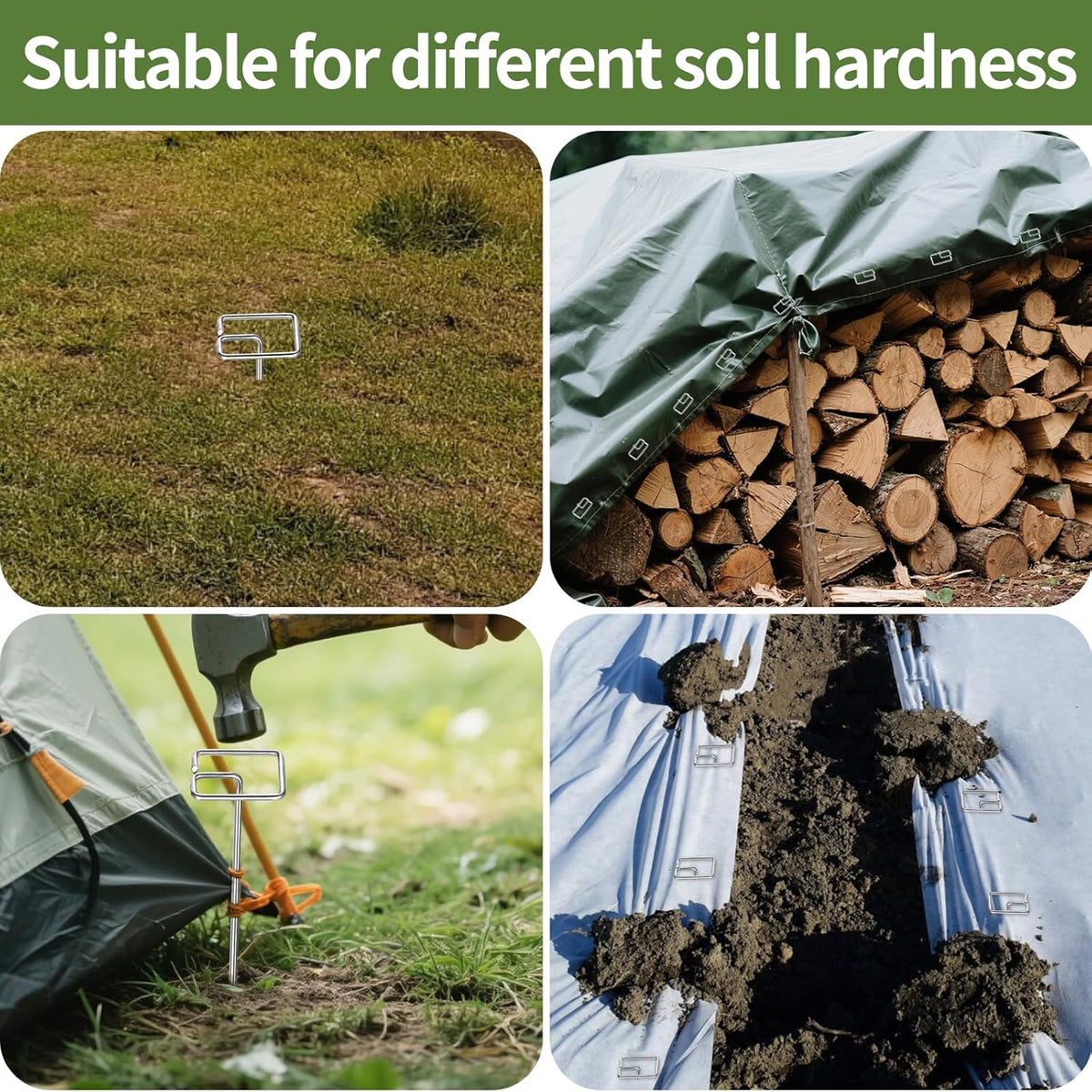 60 Pcs 6 Inch Landscape Fabric Staples, Tensile Strength 450-500Mpa -Non-Bending Garden Stakes