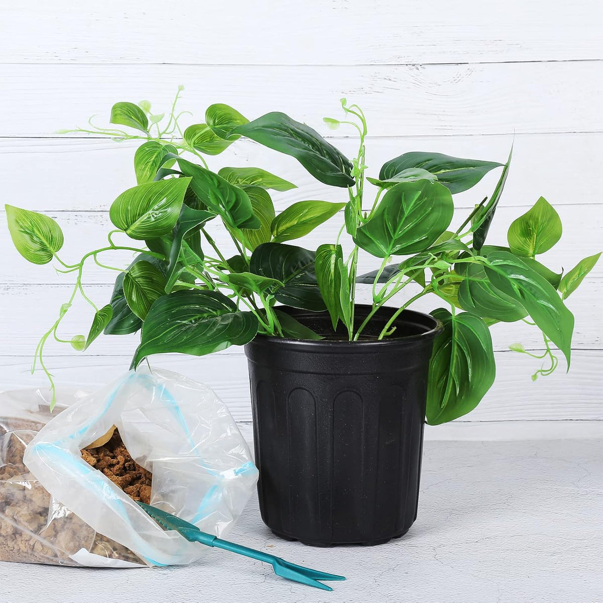 JERIA 50-Pack 1 Gallon Flexible Plant Nursery Pots with 50Pcs Plant Labels,Thickened Soft Plastic