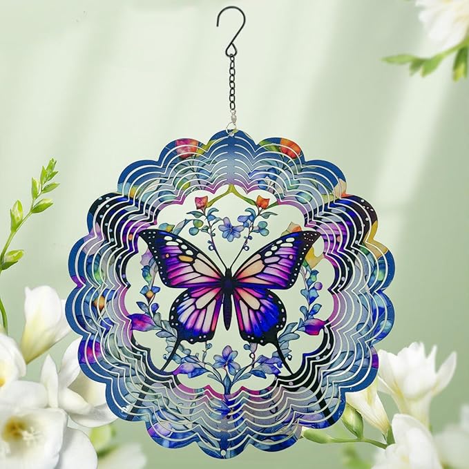 Wind Spinners Outdoor Butterfly Decorations - Birthday Gifts for Women Mom Grandma, Butterflies