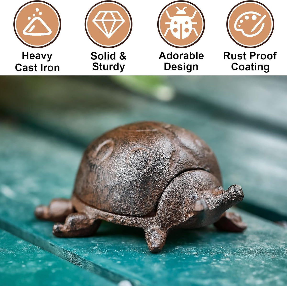 Hide a Key Ladybug Statue, Cast Iron Key Hiders Outside, Decorative Outdoor Spare Keys Holder