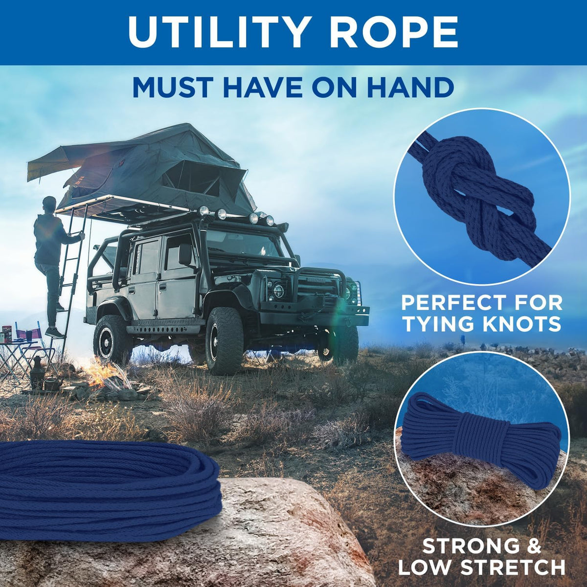 TECEUM Cotton Rope 3/16” (5 mm) – 100 FT – Strong All-Purpose Braided Rope – Natural Cotton – for