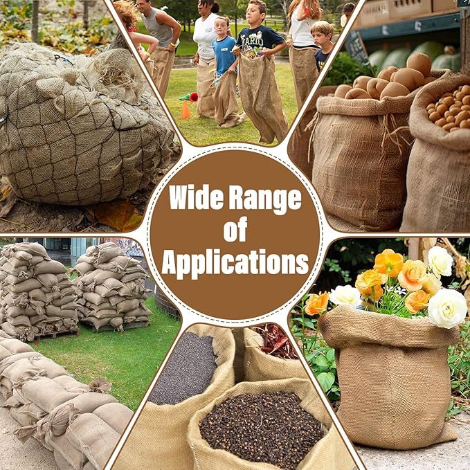 Riare 2 Packs 40 × 47 Inch Burlap Winter Plant Cover Bags with Drawstring- Reusable Large Burlap