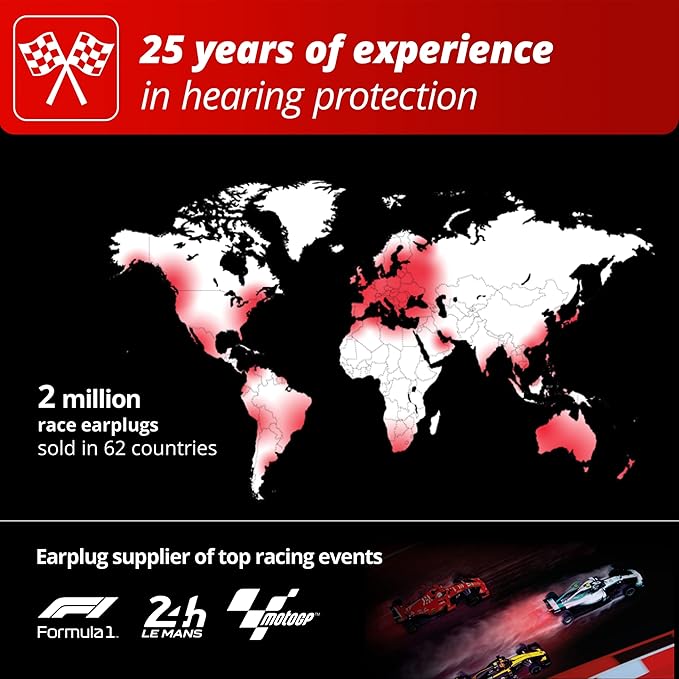 Alpine Formula 1 Earplugs - Reusable Hearing Protection for Race Events and Loud environments