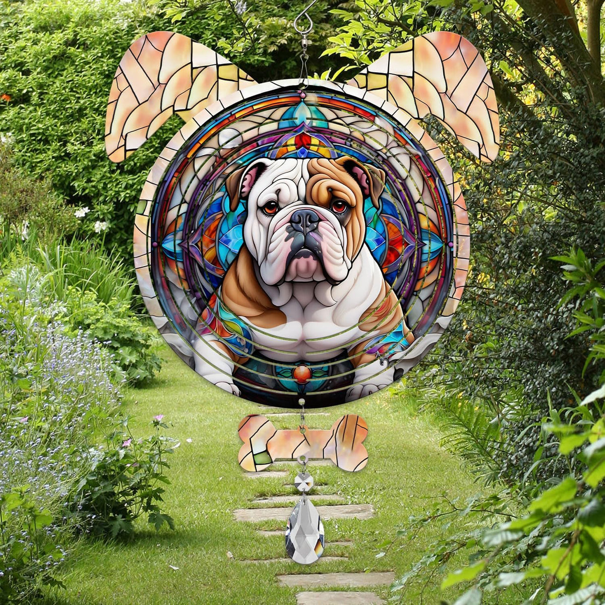 Norwegian Elkhound Dog Ears Wind Spinner, Norwegian Elkhound Wind Spinner Hanging for Yard and