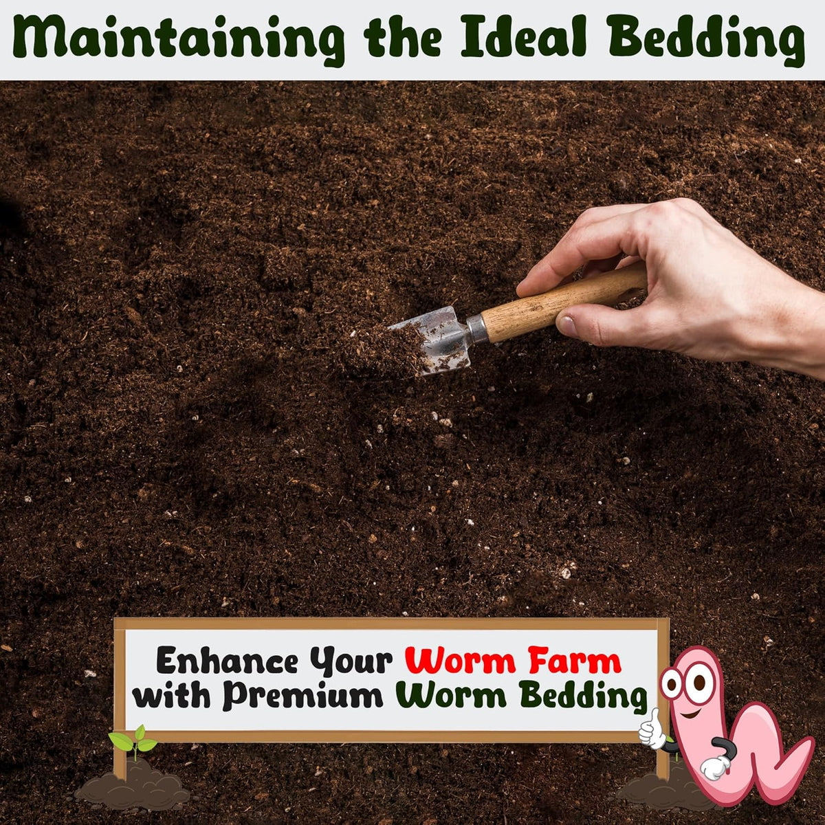 1lb Worm Bedding for Nightcrawlers and Red Wigglers (Worms Not Included) - Vermicompost Bin Worm