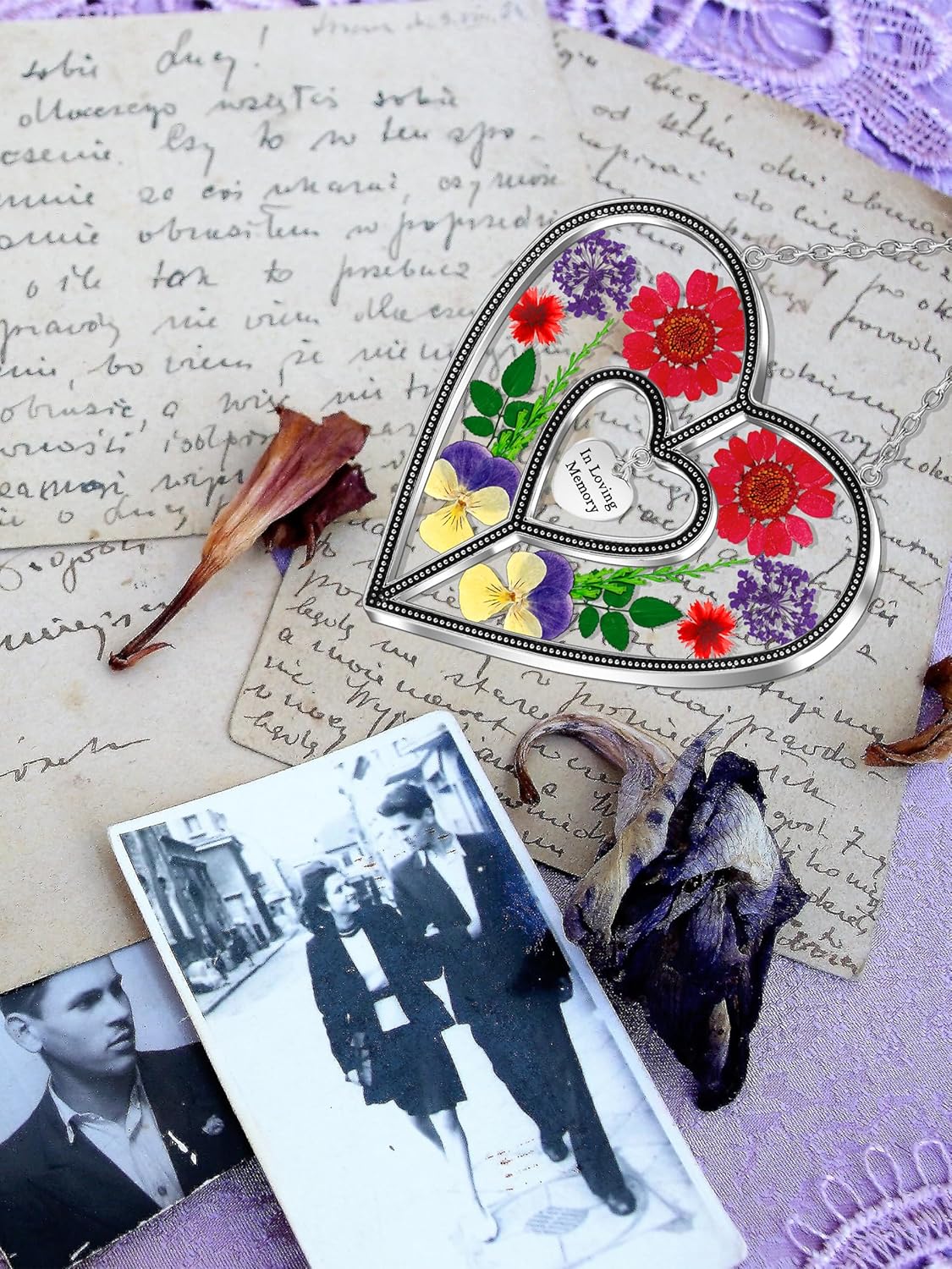 KY&BOSAM Heart Suncatcher In Loving Memory Memorial Gift for Loss of Loved One Unique Sympathy Gift