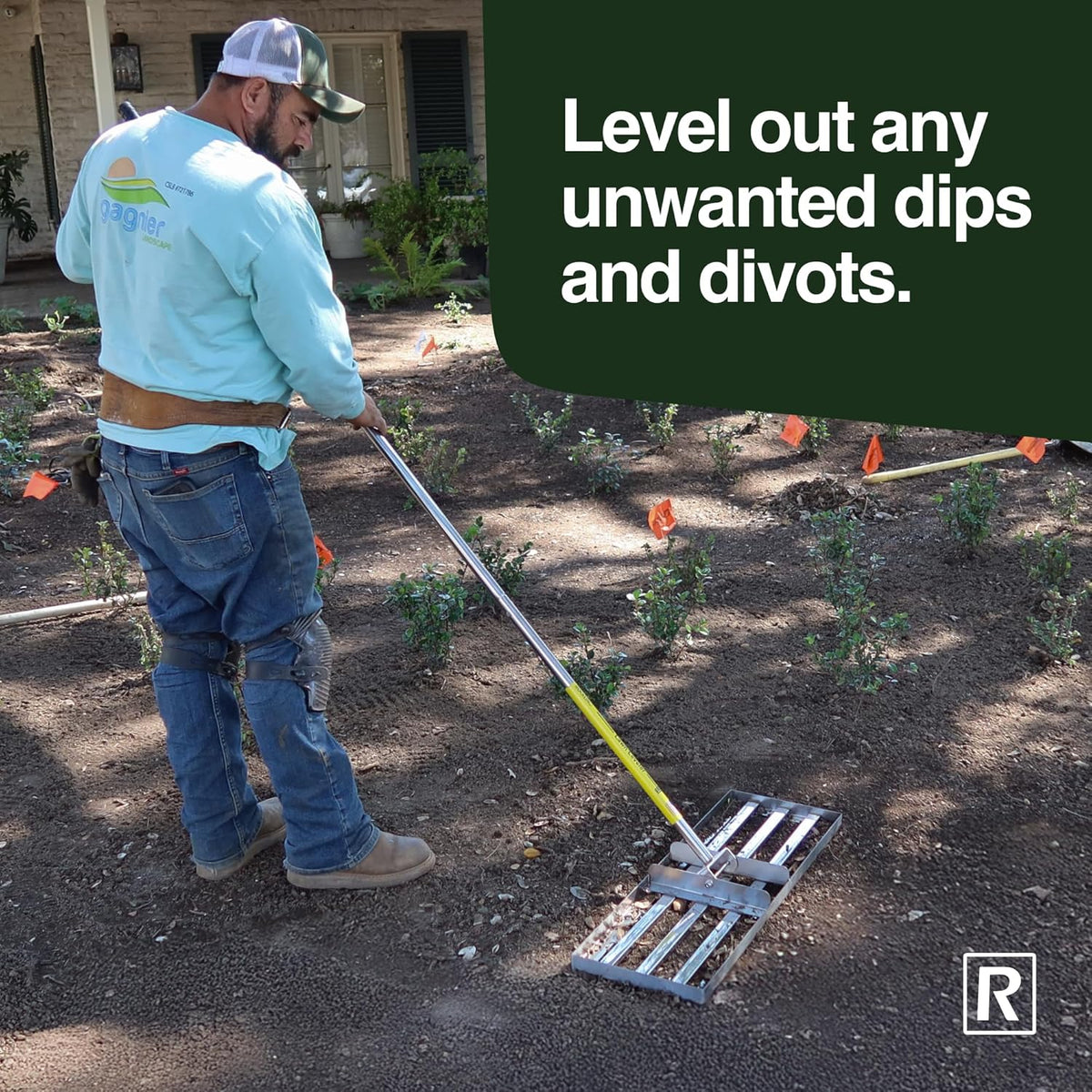 Rocklin™ Lawn Leveling Rake | Levelawn Tool | Level Soil or Dirt Ground Surfaces Easily | 30” x 10”