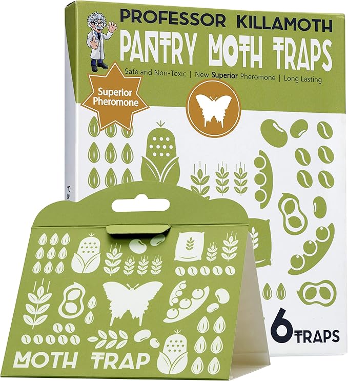 Superior Pantry Moth Traps 6-Pack with Pheromones Prime | No Insecticides | Safe, Non-Toxic and