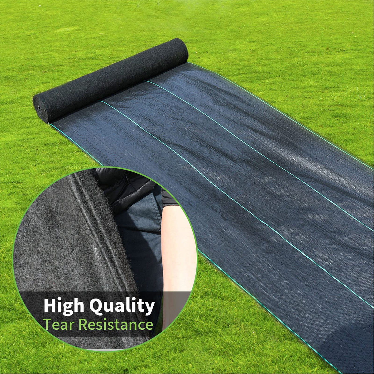 GDNaid 4ftx100ft Weed Barrier Landscape Fabric Heavy Duty, 3.2oz Weed Barrier Fabric, Easy Setup