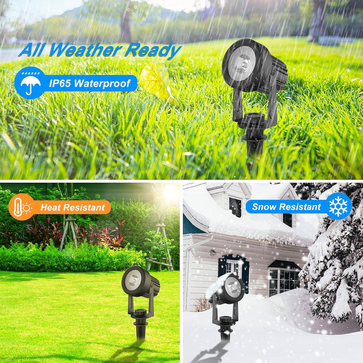 Halloween Solar Spot Lights Outdoor, Solar Color Changing RGB Landscape Lighting Waterproof Auto