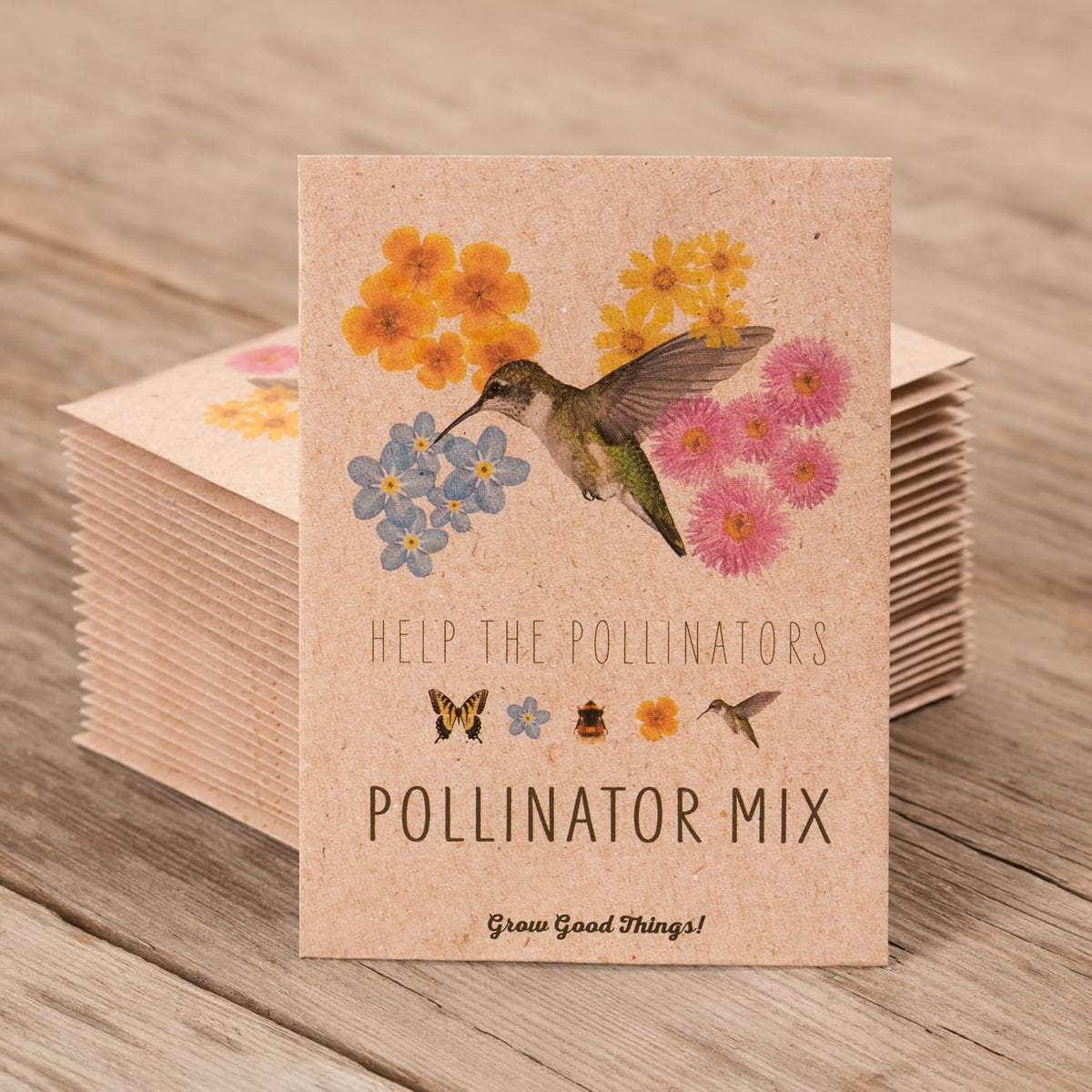 Bentley Wildflower Mix, Pre Filled Hummingbird Packets, 25 Annual Flower Packs, Perfect