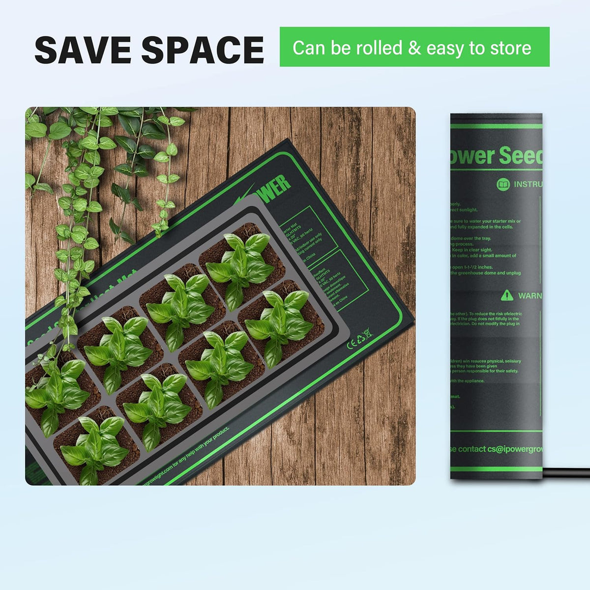 iPower Durable Waterproof Seedling Heat Mat Warm Hydroponic Pad for Efficient Seed Starting