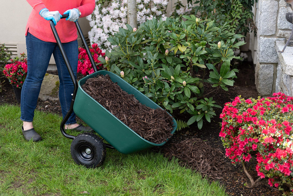 Garden Star 70019 Garden Barrow Dual-Wheel Residential Wheelbarrow Garden Cart