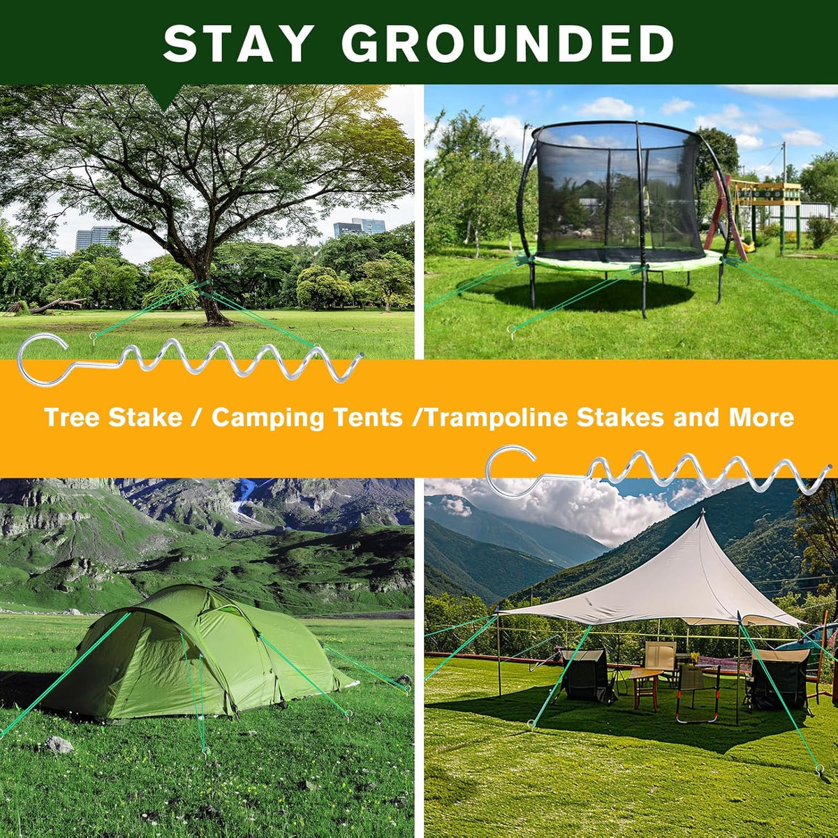 A Tree Support kit for straightening Trees, which Includes Supporting Metal Stakes and Ropes. It