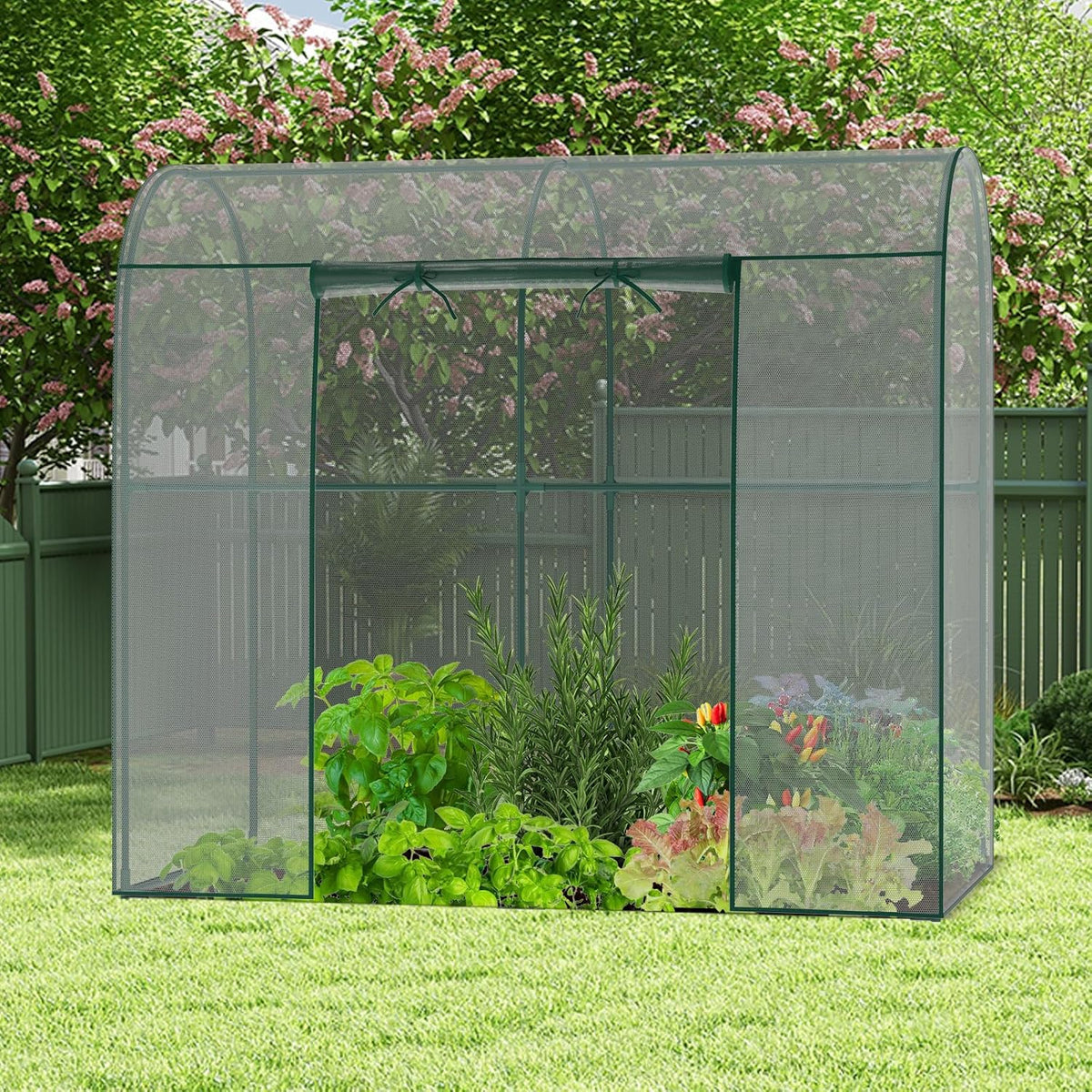 SUNYRISY Garden Plant Netting Crop Cage for Garden Raised Bed, 6.5 x 3.3 x 6 Ft Plant Cover Cage