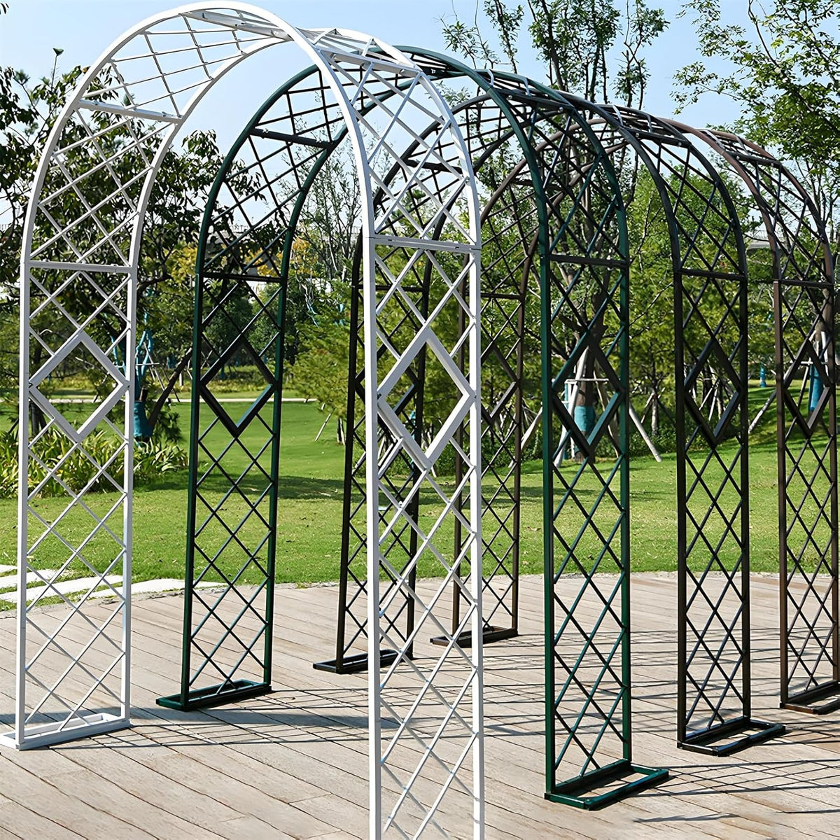 Heavy Duty Garden Arch Trellis, Wide Outdoor Metal Arbor Trellis Arch for Climbing Plants, Sturdy